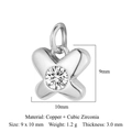 Pendente a X in argento in rame con zirconia per creazione gioielli fai-da-te - Fiocco d'Argento