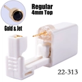 Disposable ear piercing gun with 4mm gold finish stud featuring a jet black gem - 4mm Gold & Jet