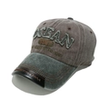 Dettaglio cappellino vintage con ricamo OCEAN 1987 e cuciture a contrasto sulla visiera - M(56-58cm) / caffè