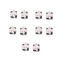 Set of 10 pink panda alloy enamel charms with gold trim for DIY jewelry making - Style 6
