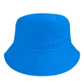 Bob classique en coton bleu vif avec sommet plat et large bord sur fond blanc pur - Taille Unique(56-58cm) / Bleu Lac (15)