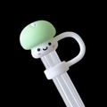 Green mushroom silicone straw cover cap for Stanley cups, dust-proof straw protector - Mushroom-Green / 10mm
