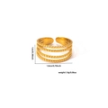 Detailed dimensions of 18k gold plated stainless steel layered ring with size labels - BJGR0141-Multi-layer Dotted