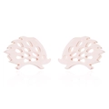 Cute hedgehog stud earrings in rose gold finish with minimalist hollow design for women - Hedgehog / Rose Gold