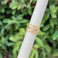 18K gold plated hollow star ring with green zircon and micro-pave diamonds - Style 5 (Star Hollow Green Zircon)