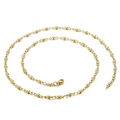 Minimalist golden beaded chain necklace in stainless steel shown on a white background - Round Bead Chain Style (KN14745-Z) / 45cm