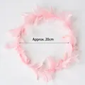 Pink feather cake topper ring with a 20cm diameter for fairy birthday decorations - Pink Large Feather Strip