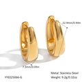 Minimalistische U-förmige 18K vergoldete Edelstahl-Ohrringe mit Maßen und Details - Gold (YYE025066-G)