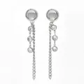 Orecchini a nappa d'argento con pendente a cuore in zircone e gocce di catenella - Stile Nappa Zircone Argentato (PDE651)