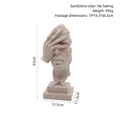 Sandstone-colored Nordic abstract sculpture, silent person covering eyes, 33cm high decor - Sandstone See No Evil - HP51403