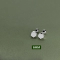 Minimalist 6mm hexagonal silver screw back stud earring with a polished metallic finish - Silver Hexagon Screw Back Style (6MM)