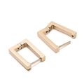 Boucles d'oreilles rectangulaires dorées minimalistes avec finition métal poli et fermoir - Or Rose (KE99184-KFC)