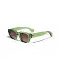 Gafas de sol ojo de gato verde transparente con lentes de degradado oscuro en ángulo de 45° - Verde Bambú