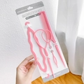 Pink styling tool set for girls featuring plastic hair pull pins and a fine tooth comb - Style 8 Hair Tool Kit (C5-287) / Four-Piece Set / Pink