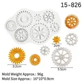 Stampo in silicone per ingranaggi steampunk per fondente inclusi campioni in oro e argento - modello 3 / Grigio
