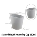 Reusable 250ml silicone measuring cup with ml/oz scale for DIY resin craft casting - Oblique Mouth Measuring Cup 250ml