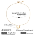 Waterproof gold stainless steel horseshoe pendant necklace with hypoallergenic finish - Horseshoe U-Shape Necklace (JDN0306076)
