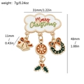 Christmas cloud brooch with bells and wreath charms, size 31x48mm, weighing 7g - Merry Christmas Cloud