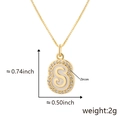 Collana con ciondolo lettera S dorata con smalto bianco e bordo in zirconi - S Oro Ciondolo Solo (Senza Catena)