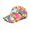 Vista dettagliata della stampa graffiti geometrica colorata stile Memphis sul cappello - M (56-58cm) / Motivo Geometrico Colorato Memphis (2#)