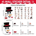 Tabla de medidas detallada para set de 42 pegatinas de muñeco de nieve navideño - Juego de Bricolage de Cara de Muñeco de Neve B (42 piezas/3 Hojas) (UV24Y10956T_T)