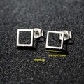 Minimalist square geometric earrings in polished silver stainless steel for women - Square / Steel