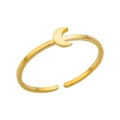 Minimalist gold plated stainless steel open ring with a crescent moon shaped design - Moon