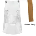 Grembiule in TPU trasparente impermeabile con tre tasche e cinturino giallo regolabile - 30 Seta Lungo / Cinturino Marrone