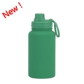 Matte dark green 650ml stainless steel sports bottle with portable handle loop - Seaweed Green - Sport (New)