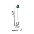 Stainless steel Christmas tree coffee stirring spoon with green silicone tree topper decoration - Silver Spoon - Christmas Tree 2