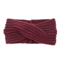 Fascia per capelli in maglia intrecciata bordeaux scuro per calore invernale - Rosso Porpora