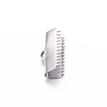 Silver stainless steel ribbon end crimps for DIY jewelry necklace and bracelet making - 20mm / Steel