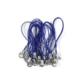 Durable dark blue nylon braided phone lanyards with silver metal alloy loop connectors - Dark Blue