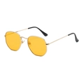 Gafas de sol retro con montura de metal dorado y lentes tintadas amarillas - Montura Dorada Lente Naranja C22