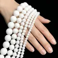 Matte white round turquoise stone beads in various sizes for DIY jewelry making - Frosted Porcelain White Glass / 4mm/1 Piece Approximately 90 Pieces/10g