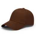 Classic dark brown six-panel baseball cap in cotton twill fabric with curved brim - Adjustable / Coffee