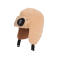 Bonnet d'aviateur beige tricoté pour enfant avec lunettes et doublure polaire chaude - Khaki