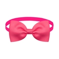 Adjustable bright pink pet bow tie in premium ribbed fabric for cats and dogs - Watermelon red