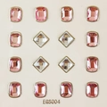 Pink rectangular and clear diamond-cut crystals in silver claw settings for ear decor - EGS004-Rectangle Pink/White
