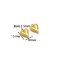 Polished 18K gold plated stainless steel heart pendant charms for DIY jewelry 13mm - Gold Heart 10