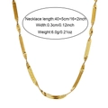 Vista dettagliata della collana a catena serpente dorata con misure di 40+5cm di lunghezza - Catena a Serpente Torta (N04349G)