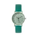 Montre élégante pour femme avec cadran vert menthe et bracelet extensible bleu sarcelle - Vert