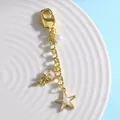 Porte-clés doré méduse et étoile avec perles et cristaux pour sacs à main - Style D-Méduse et Étoile