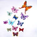 Set of 12 colorful PVC butterfly wall stickers in various sizes for home decor - Butterfly Series (BF7004)
