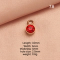 Golden rimmed round red birthstone charm pendant for DIY jewelry making 10x6mm size - Red