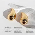 Poliert goldene Wassertropfen-Ohrringe aus Messing mit 925er Silberstift für Damen - 4.3cm*2.3cm / Gold Groß