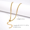 3mm gold snake chain necklace in stainless steel with lobster clasp 45+5cm length - 3.0mm Greek Key Chain-Gold