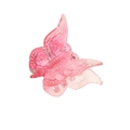Mini-Haarklammer Schmetterling in Rosa aus durchscheinendem Harz mit Metallfeder - Knallrosa
