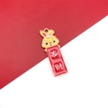 DIY Chinese New Year rabbit enamel pendant with Fortune blessing for jewelry making - Fortune