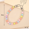 30cm macaron beaded phone charm chain with dual silver lobster clasps for accessories - Hand Chain / K3694 Bead-in-Bead Hand Chain (Multicolor)
